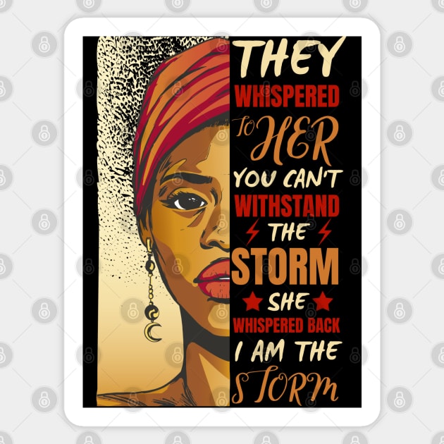 African Woman Afro I Am The Storm Black History Month Sticker by Hypnotic Highs